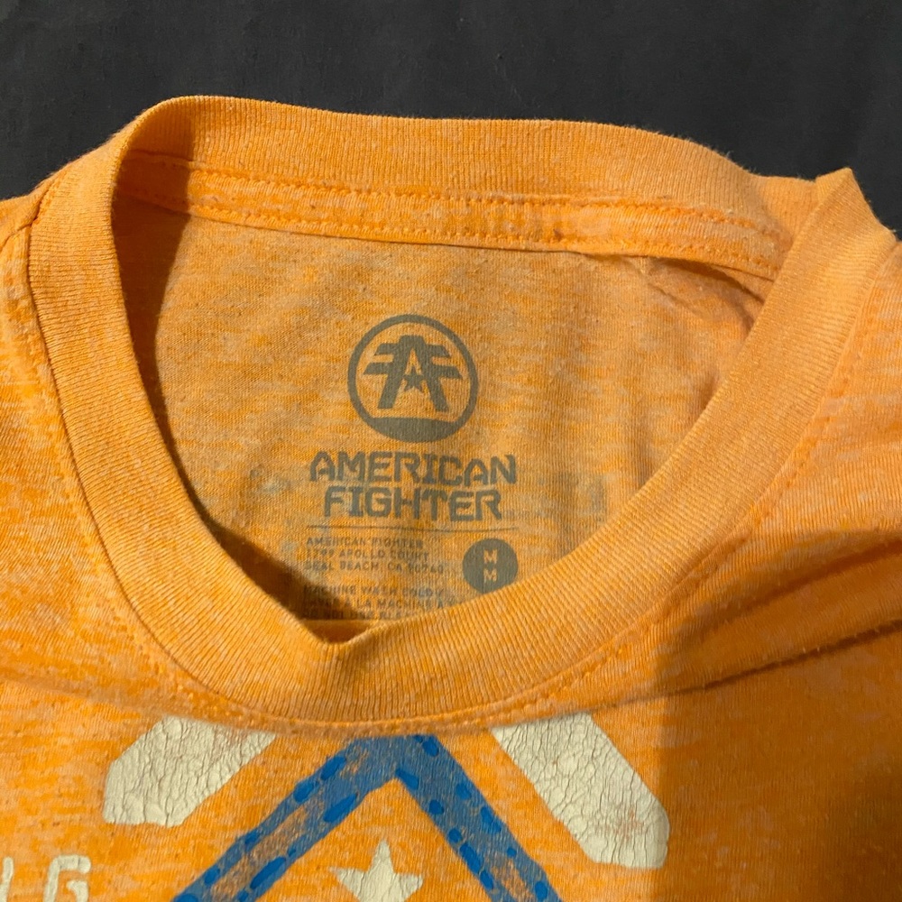 American fighter t shirt orange medium